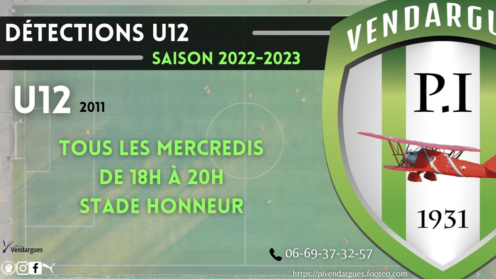 Actualité DÉTECTIONS U12 SAISON 2022 2023 club Football PI